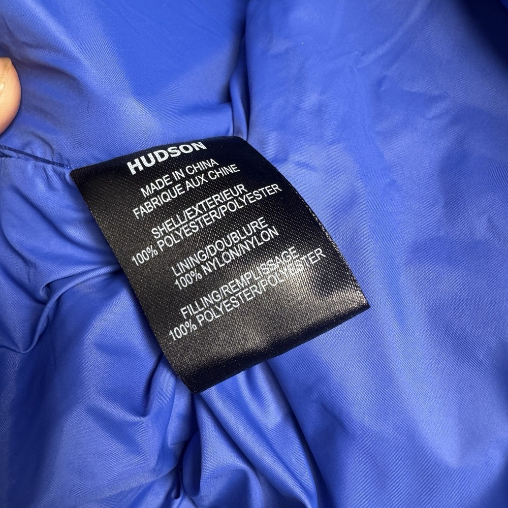 HUDSON Free Thinkers 2XL Puffer Jacket Full Zip Blue Lightweight NWT Mens - Picture 8 of 10